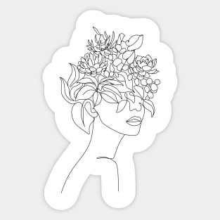 Plant Head Woman Sticker